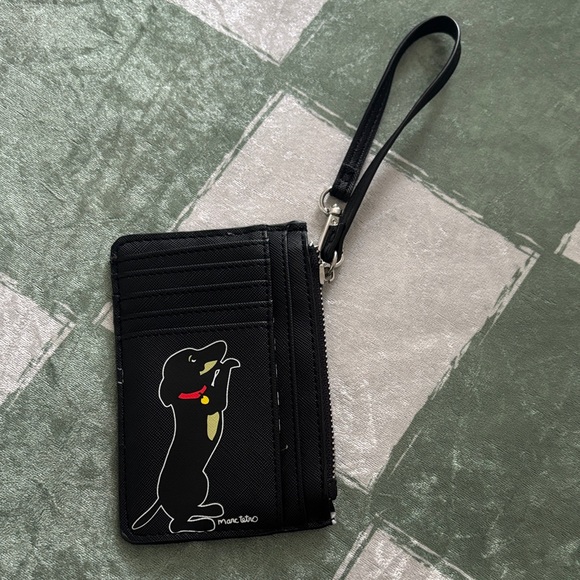 Marc Tetro Black Wristlet with Daschound Weiner Dog Design - Picture 1 of 3